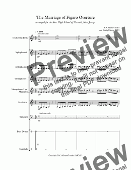 page one of The Marriage of Figaro Overture (percussion ensemble)