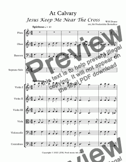 page one of At calvary - Score and parts