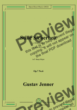 page one of Jenner-Stille Sicherheit,in F sharp Major,Op.7 No.6