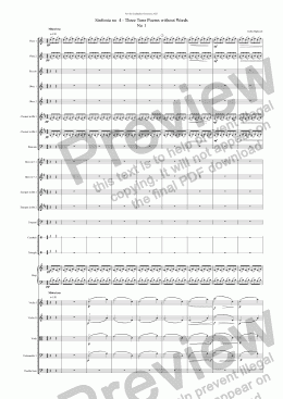 page one of Sinfonia no  4 - (Three Tone Poems without Words)