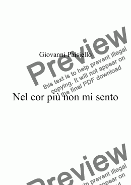 page one of Nel cor più non mi sento