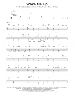 page one of Wake Me Up (Easy Bass Tab)