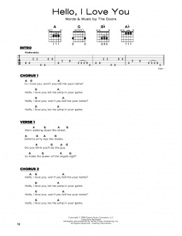 page one of Hello, I Love You (Really Easy Guitar)