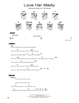 page one of Love Her Madly (Really Easy Guitar)