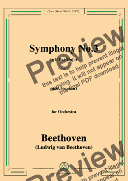 page one of Beethoven-Symphony No.3(Eroica),in E flat Major