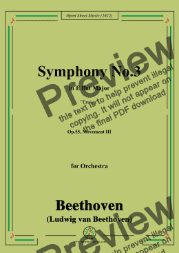 page one of Beethoven-Symphony No.3(Eroica),in E flat Major