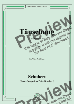 page one of Schubert-Täuschung,from Winterreise,Op.89(D.911) No.19