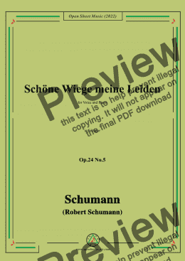 page one of Schumann-Schöne Wiege meine Leiden,Op.24 No.5,in F Major