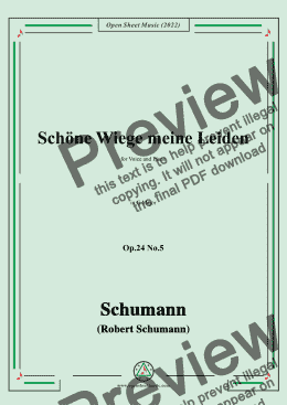 page one of Schumann-Schöne Wiege meine Leiden,Op.24 No.5,in G Major