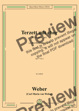 page one of Weber-Terzett mit chor(O diese sonne),from 'Der Freischütz,Op.77'