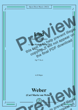 page one of Weber-Lied(Hier im ird'schen),from 'Der Freischütz,Op.77' 