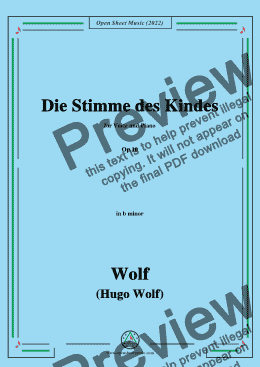 page one of Wolf-Die Stimme des Kindes,Op.10(IHW 39)