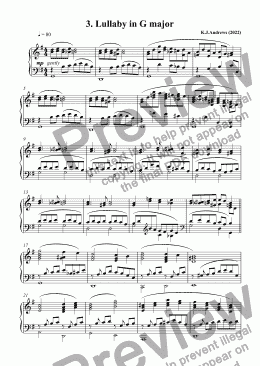 page one of Three Lullabies: 3. Lullaby in G major