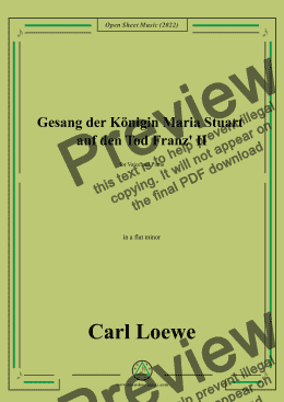 page one of Loewe-Gesang der Konigin Maria Stuart auf den Tod Franz II,in a flat minor 