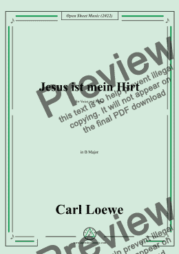 page one of Loewe-Jesus ist mein Hirt,in B Major,for Voice and Piano 