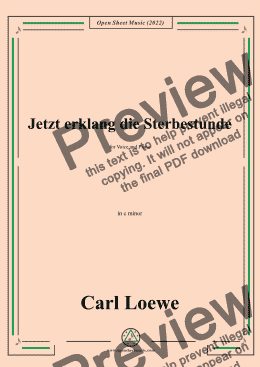 page one of Loewe-Jetzt erklang die Sterbestunde,in c minor 