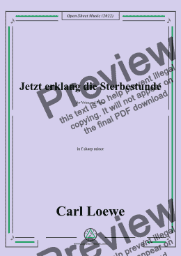 page one of Loewe-Jetzt erklang die Sterbestunde,in f sharp minor 