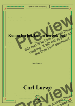 page one of Loewe-Komm herbei,komm herbei,Tod!in a flat minor