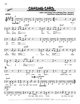 page one of Chasing Cars (Real Book – Melody, Lyrics & Chords)