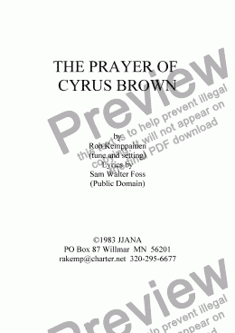 page one of The Prayer of Cyrus Brown   BUY ONE PRINT MANY