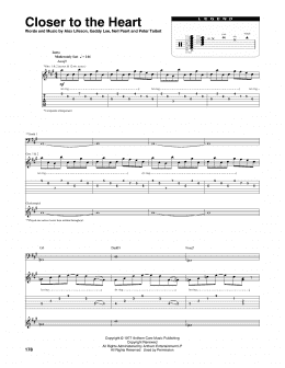 page one of Closer To The Heart (Transcribed Score)