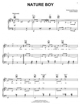 page one of Nature Boy (Piano, Vocal & Guitar Chords (Right-Hand Melody))