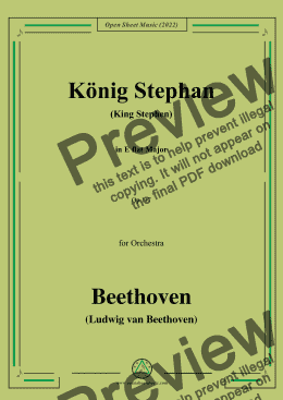 page one of Beethoven-Konig Stephan(King Stephen),in E flat Major