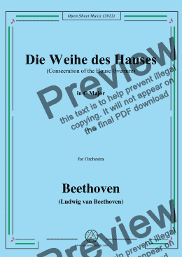 page one of Beethoven-Die Weihe des Hauses,in C Major,Op.124,for Orchestra