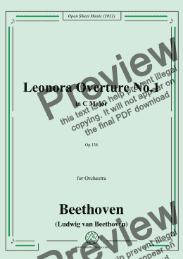 page one of Beethoven-Leonora Overture No.1,in C Major,Op.138