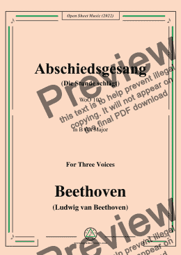 page one of Beethoven-Abschiedsgesang(Die Stunde schlagt),WoO 102 