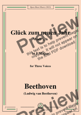 page one of Beethoven-Gluck zum neuen Jahr,WoO 176,in F Major 