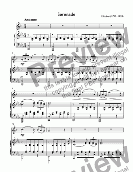 page one of Schubert, Franz - Serenade for trumpet Bb & piano