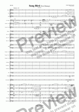 page one of Song Bird (For Chrissy) - Orchestra