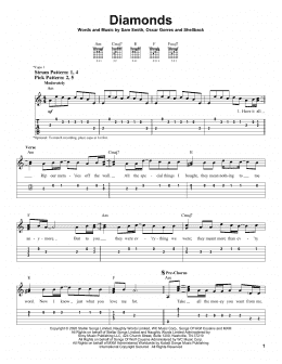 page one of Diamonds (Easy Guitar Tab)