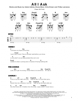 page one of All I Ask (Really Easy Guitar)