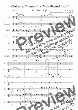 page one of Christmas Overture - Nicolai - Mixed Septet - Nicolai - Score