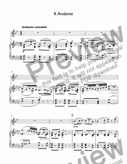 page one of Joseph Haydn - Concerto for trumpet - Andante (2nd movement) for trumpet Bb & piano 