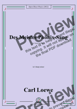 page one of Loewe-Des Meister Phonix-Sang,in f sharp minor,for Voice and Piano 