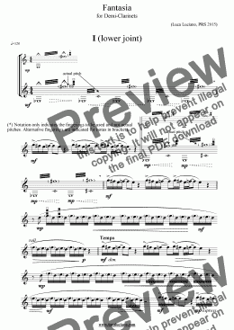 page one of Fantasia for Demi-Clarinets