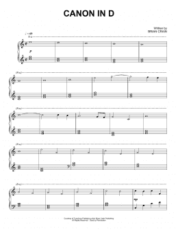 page one of Canon In D (Piano Solo)