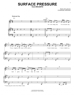 page one of Surface Pressure (from Encanto) (Piano & Vocal)