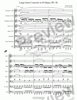 page one of Largo from Guitar Concerto in D Major, RV. 93