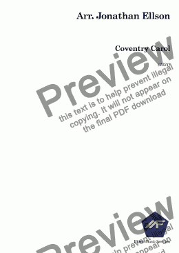 page one of Coventry Carol