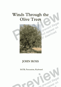 page one of Winds Through the Olive Trees (SATB, Percussion, Keyboard)