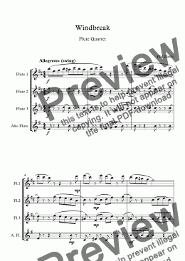 page one of Windbreak - Flute Quartet