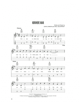 page one of Nowhere Man (Easy Ukulele Tab)