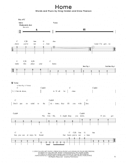 page one of Home (Easy Bass Tab)