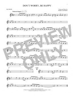 page one of Don't Worry, Be Happy (Recorder Solo)