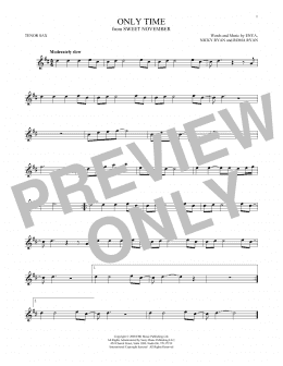 page one of Only Time (Tenor Sax Solo)