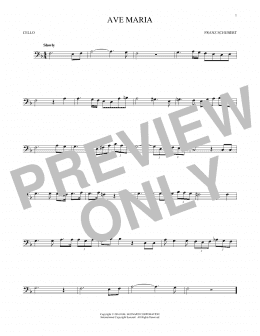 page one of Ave Maria, Op. 52, No. 6 (Cello Solo)